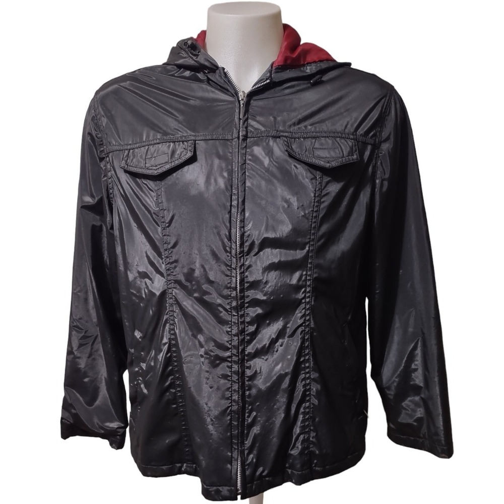 Hypo Active Jacket Woman's 1X Coat Lined Full Zip 4 Front Pockets Hooded Black *